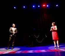 Carlo Aspri performing and acting in the drama concert "City Of Stars" at the "Sky Theater" in Shanghai, China.