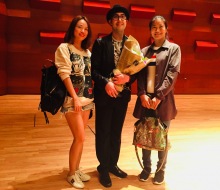 Fans taking pictures with Carlo Aspri after his concert performance.