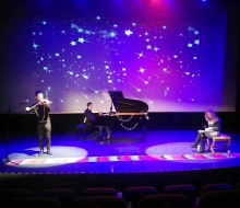 Carlo aspri performs and acts on stage as the leading male role of the drama concert "City Of Stars" at the "Sky Theater" in Shanghai, China.
