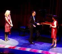 Carlo Aspri performs as the male leading role in the drama concert "City Of Stars" at the "Sky Theater" in Shanghai, China.