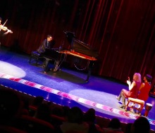 Carlo Aspri performs as the male leading role in the drama concert "City Of Stars" at the "Sky Theater" in Shanghai, China.