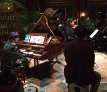 Carlo Aspri performs at the high-end exclusive club "East Wine Cellar" in Beijing, China.