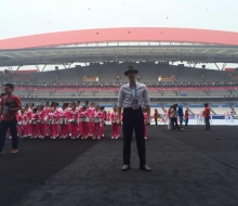 Carlo Aspri rehearsing for the Olympics the day before his singing performance for the Closing Ceremonies Of The Olympics in China.